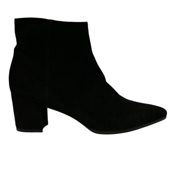 Stuart Weitzman Notazzie Black Suede Ankle Boots Size 9.5 Block Heel Booties - Picture 2 of 9